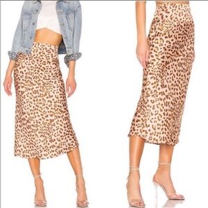 Free People Camel Combo Normani Bias Midi skirt